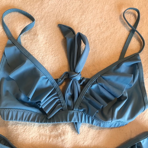 Baby Blue Bikini Ruffle Set - Picture 2 of 6